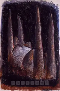 Sadequain (Artist). Untitled (Abstract Mosque/Body), 1961 | Drawing