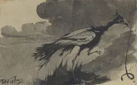 Tagore, Abanindranath (Artist). Untitled (Peacock), n.d. | Drawing