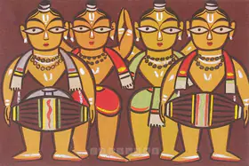 Roy, Jamini (Artist). Untitled ( Four Drummers), n.d. | Painting