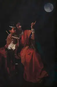 Shah, Tejal (Artist). You too touch the moon - Yashoda with Krishna (Hijra Fantacy seires), 2006 | Graphic Art