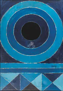 Raza, S.H. (Artist). Blue Bindu, 1983 | Painting