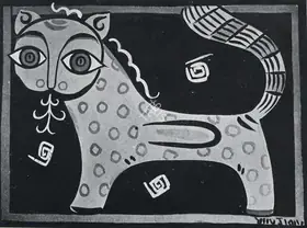 Roy, Jamini (Artist). A Cat, n.d. | Painting