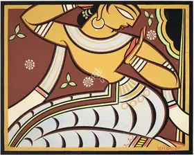 Roy, Jamini (Artist). Untitled (Seated Gopini), n.d. | Painting