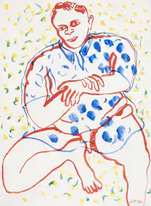 Khakhar, Bhupen (Artist). Untitled (Study for Exhibition Poster), 1997 | Painting