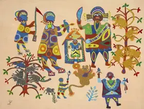Baiga, Jodhaiya Bai (Artist). Sita Haran, 2018 | Painting