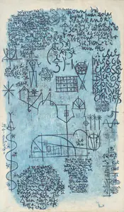 Paniker KCS Artist Words and Symbols Series Oil on canvas pasted on board 1964 Painting FineArts 00595395