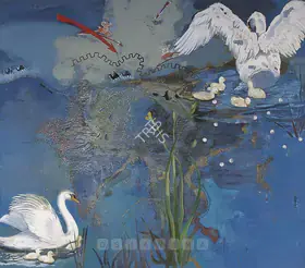 Chowdhury, Arunanshu (Artist). Passage To Mansarovar, 2002 | Painting