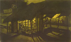 Das, Haren (Artist). Shop at Night, 1954 | Graphic Art