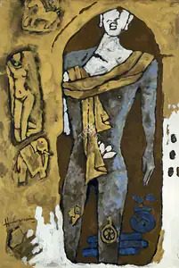 Husain, M.F. (Artist). Buddha, n.d. | Painting