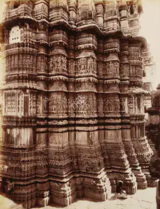 Dayal, Lala Deen (Photographer), Rear carvings of Jugdeesh temple Odeypur, c.1890 | Antiquarian Photograph