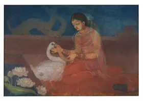 Ghoshal, Kalipada (Artist). Untitled (Hansa Doot), 1966 | Painting