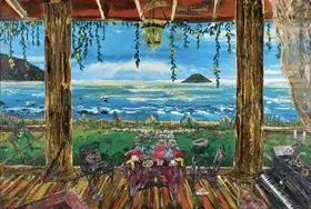 Chaganlal, Nikhil (Artist). Tea by the Sea, n.d. | Painting