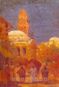 Davis, G. (Artist). A Middle Eastern Street Scene, n.d. | Painting