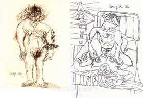 Souza, F.N. (Artist). Untitled (Nude With Milk Line), 1971 | Painting