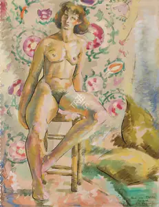 Sabavala, Jehangir (Artist). Nue au Chale (Nude with Shawl), 1949 | Painting