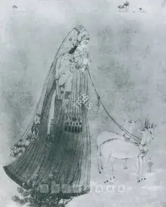 Chughtai, M.A.R. (Artist). Laila In The Wilderness, n.d. | Graphic Art