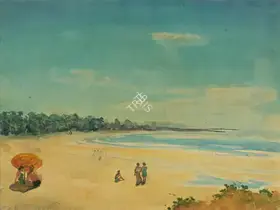 Haldankar, G.S. (Artist). Juhu Beach, n.d. | Painting