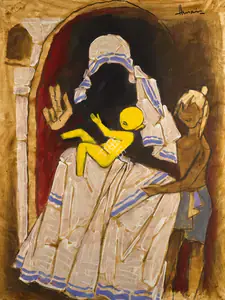 Husain, M.F. (Artist). Untitled (Mother Teresa), 1991 | Painting