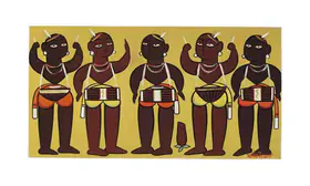 Roy, Jamini (Artist). Untitled (Drummers), n.d. | Painting
