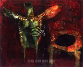Pyne, Ganesh (Artist). Untitled (Bird), 1966 | Painting