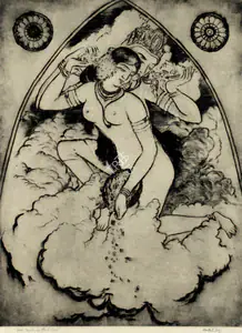 Dey, Mukul (Artist). Siva Parvati In Cloud-Land, 1939 | Graphic Art
