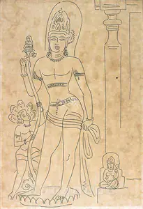 Hebbar, K.K. (Artist). Aurangabad Cave Series, 1963 | Drawing
