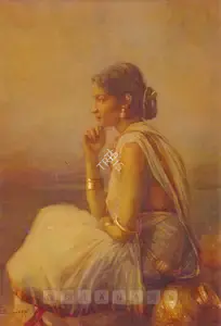 Law, Bhavani Charan (Artist). Pensive Thoughts, n.d. | Painting