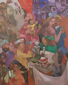 Singh, Sardar Gurcharan (Artist). Saturday Night, 2021 | Painting