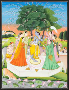 Kumar, Rajeev (Artist). Untitled (Radha and Gopis), n.d. | Painting