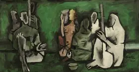 Husain, M.F. (Artist). Untitled (Street Musicians), 1960 | Painting