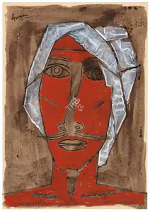 Husain, M.F. (Artist). Untitled (Man in Turban), c.1950s | Painting