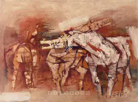 Husain, M.F. (Artist). Bewildered Brown, n.d. | Painting