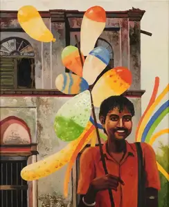 Bhattacharya, Sanjay (Artist). Dream Seller, 2007 | Painting