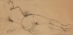 Bose, Atul (Artist). Untitled (Reclining Figure), 1940 | Painting