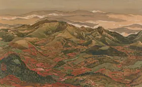 Dugar, Indra (Artist). View Of Nilgiri Hills From Doddabetta, 1965 | Painting