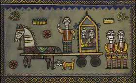 Roy, Jamini (Artist). Untitled (The Procession), n.d. | Painting