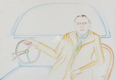 Khakhar, Bhupen (Artist). Man in his Car, 1979 | Painting