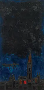 Souza, F.N. (Artist). London At Night, 1957 | Painting