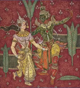 Almelkar, A.A. (Artist). A Scene from the Ramayana, n.d. | Painting
