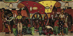 Sreenivasulu, K. (Artist). Villagers, 1955 | Painting
