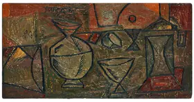 Souza, F.N. (Artist). Untitled (Still Life-Goan Kitchen), 1960 | Painting
