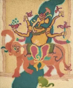 Mistry, C.D. (Artist). Sri Ganesh - Elephant Rider, 2016 | Painting