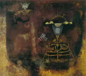 Pyne Ganesh Artist Bloom Tempera on canvas 1969 Painting FineArts 00372753