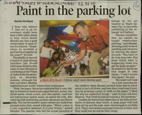 Devidayal, Namita (Reporter). Paint in the Parking Lot, 03 February 2008 | Newspaper Clipping | 00849090