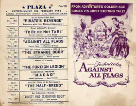 Sherman, George (Director), Against All Flags, 1952 | Handbill