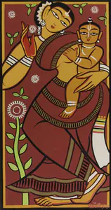Roy, Jamini (Artist). Untitled (Mother and Child), n.d. | Painting