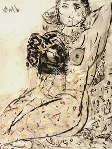 Reddy, D.L.N. (Artist). Woman, 1991 | Painting
