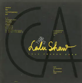 Shaw, Lalu Prasad (Artist). A Retrospective exhibition of Prints by Lalu Prasad Shaw, 1990 | Solo Exhibition Catalogue | 00876293