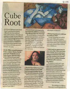 Kalra, Vandana (Reporter). Cube Root, 16 September 2008 | Newspaper Clipping | 00849149