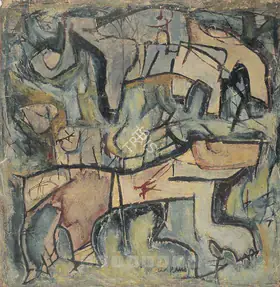 Munuswamy, L. (Artist). Animals In Composition, 1962 | Painting